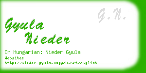 gyula nieder business card